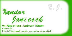 nandor janicsek business card